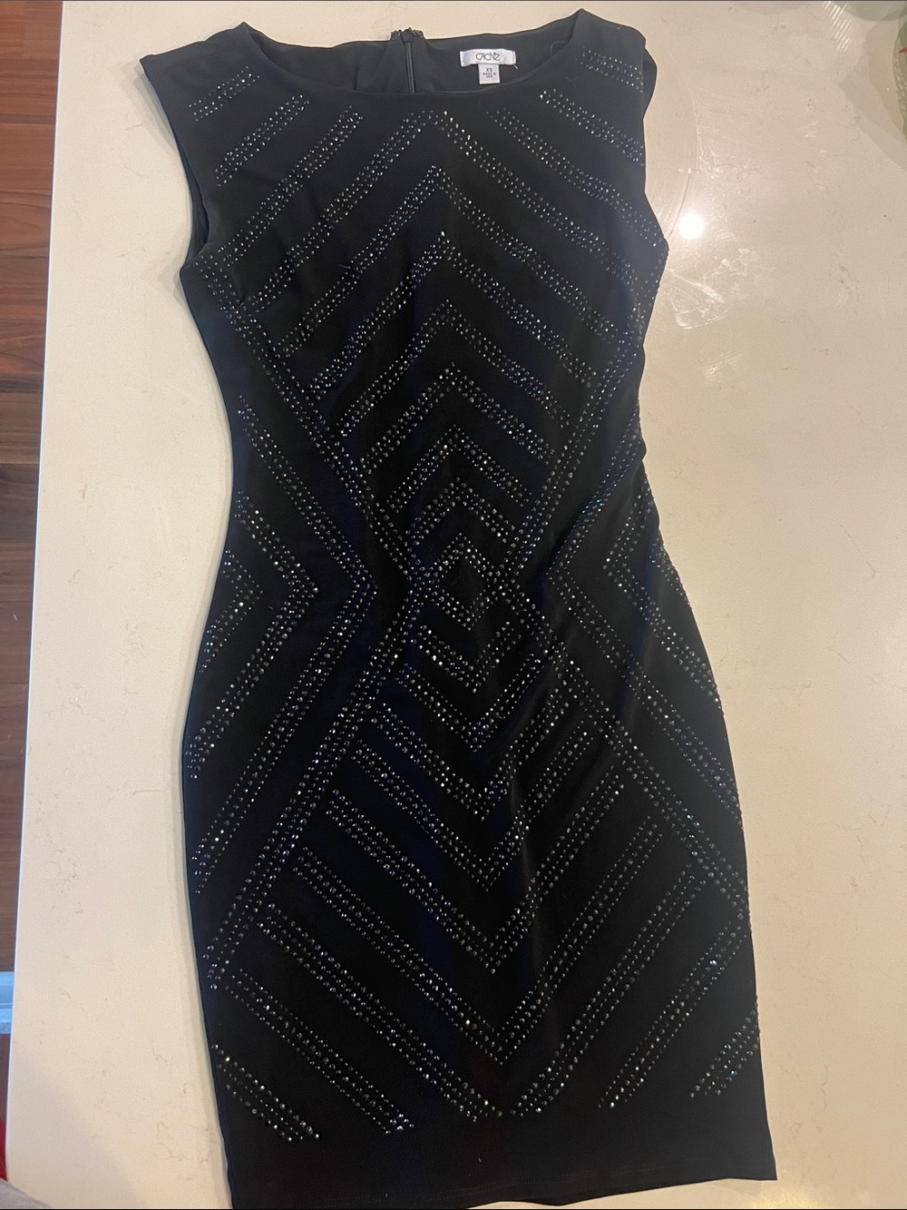 Cache Black Studded Bodycon Mini Dress